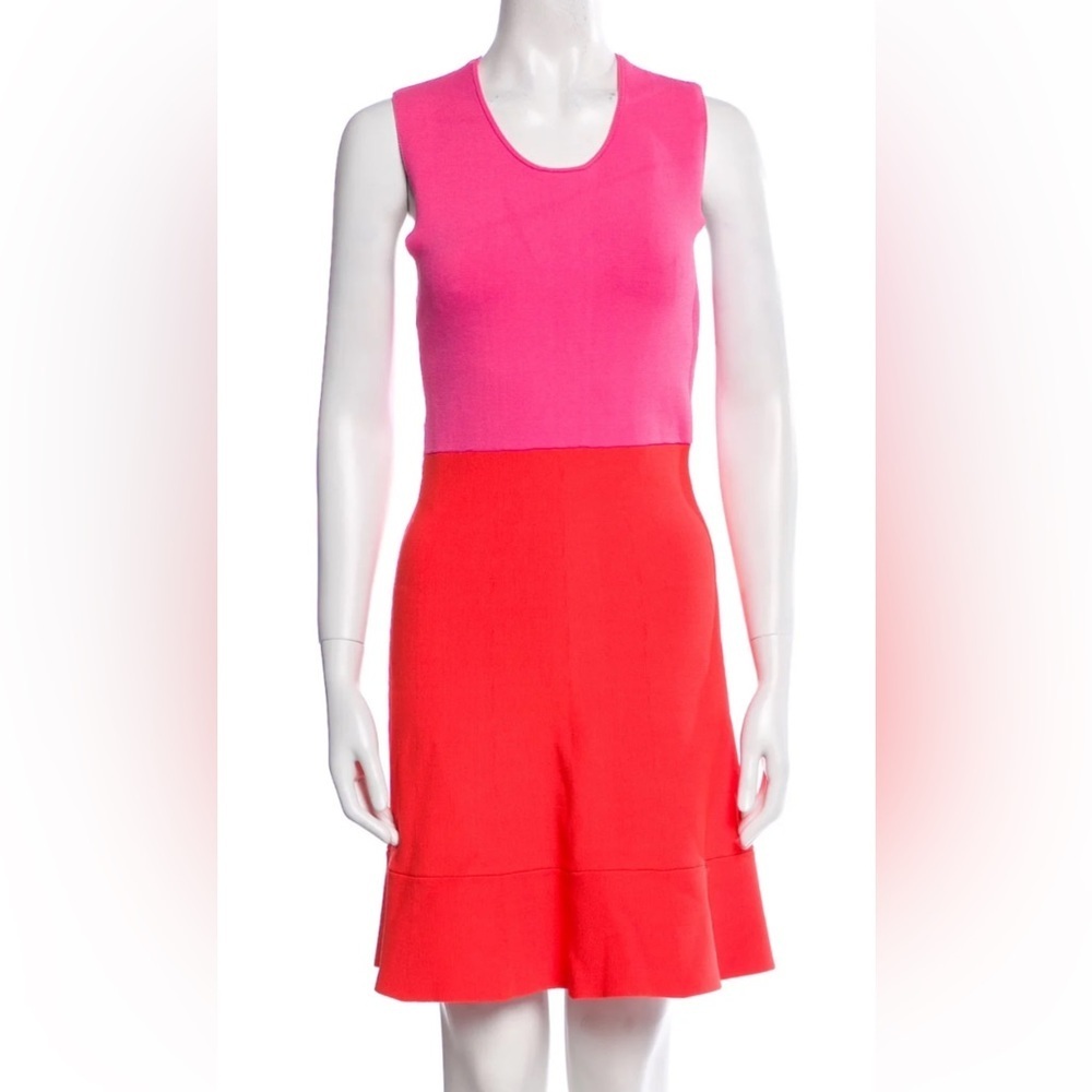 A.L.C. Viscose Blend Pink and Red Midi Sleeveless Dress Size Medium